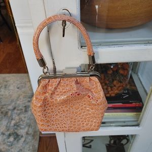 Beautiful Never Used Beijo Clutch Peach Handbag.